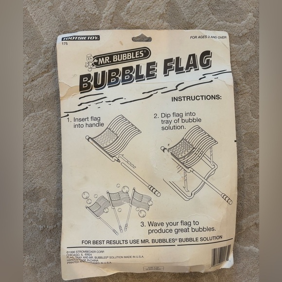 Vintage TootsieToy Mr Bubbles Bubble Flag Wand Tray Bubbles VERY RARE - Picture 3 of 4